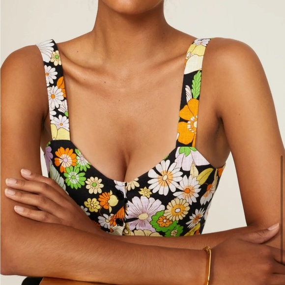 Maje 70s Floral Crop Top 1 - Picture 4 of 5
